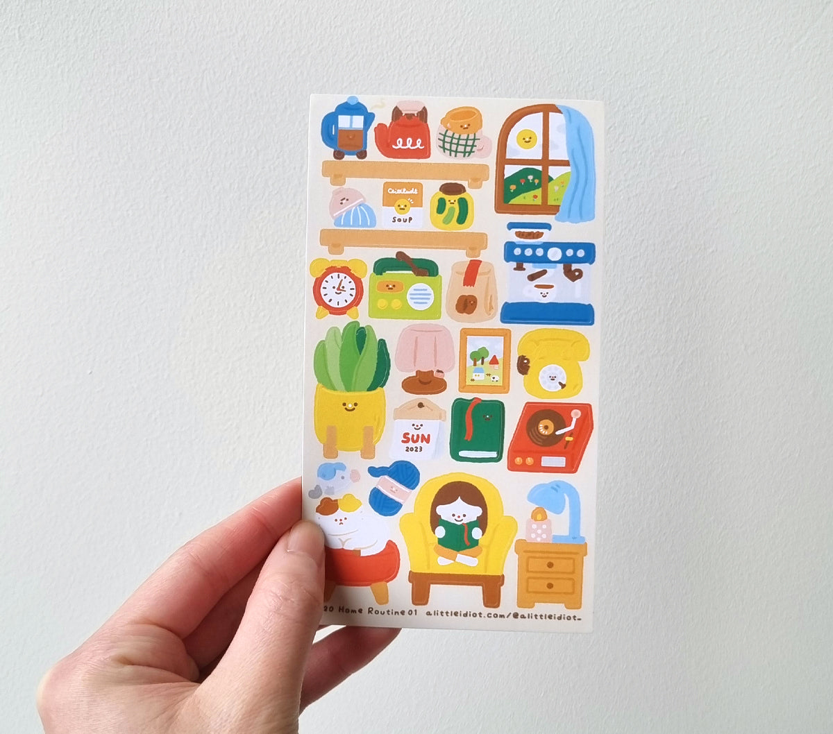 Home Routine 01 (Living Room) Sticker Sheet