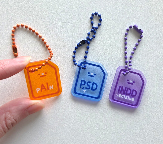 Adobe Software Files Acrylic Keychain