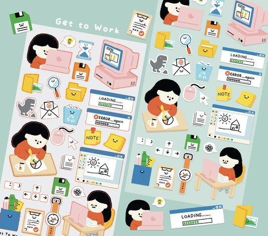 Get to Work Sticker Sheet