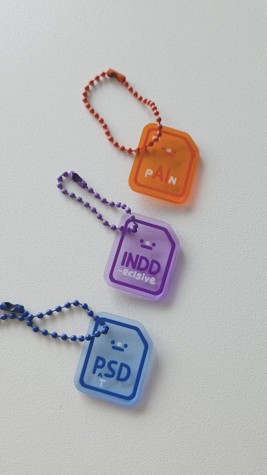 Adobe Software Files Acrylic Keychain