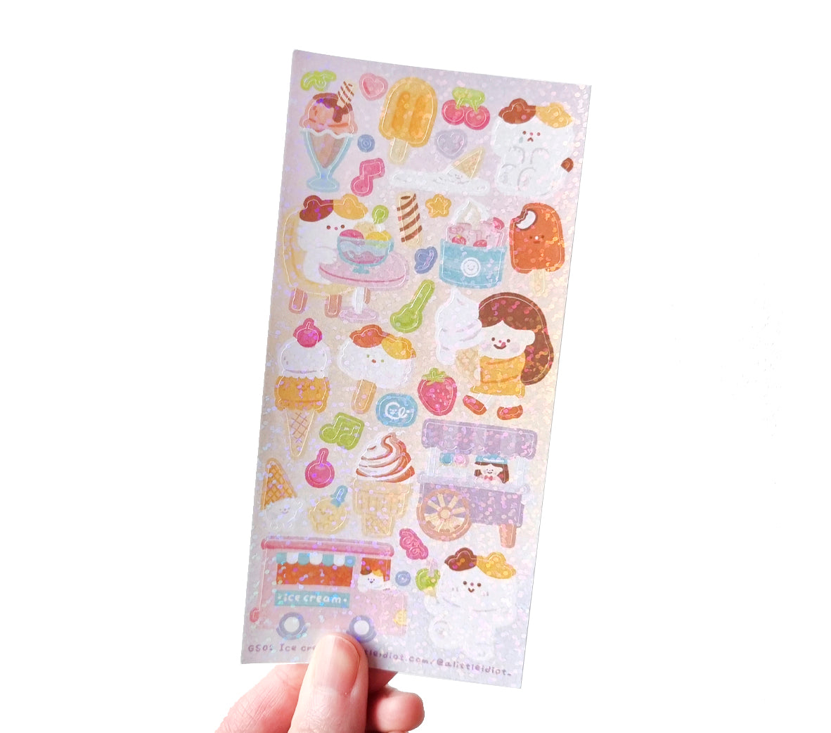 Ice Cream Glitter Sticker Sheet