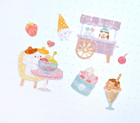Ice Cream Glitter Sticker Sheet