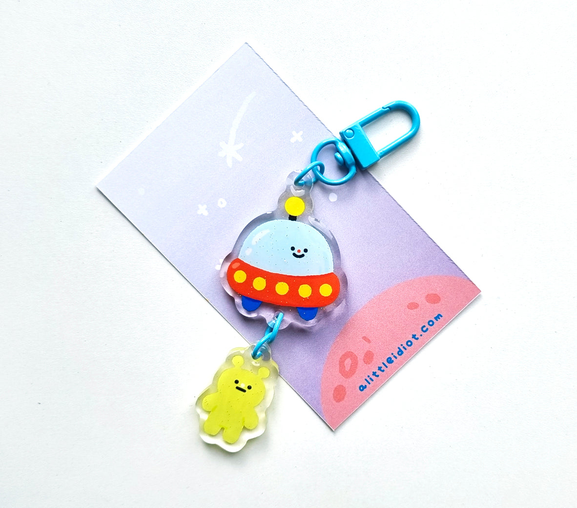 UFO + Alien Acrylic Keychain