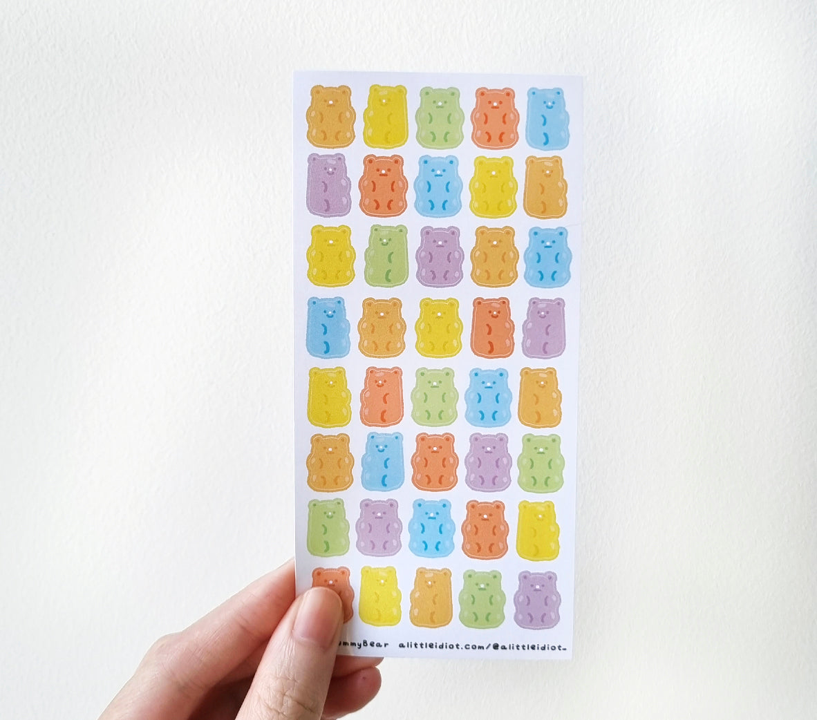 Gummy Bear Glitter Sticker Sheet