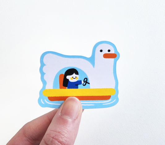Swan Boat Sticker
