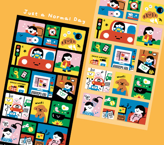 Just a Normal Day Sticker Sheet [PATREON]