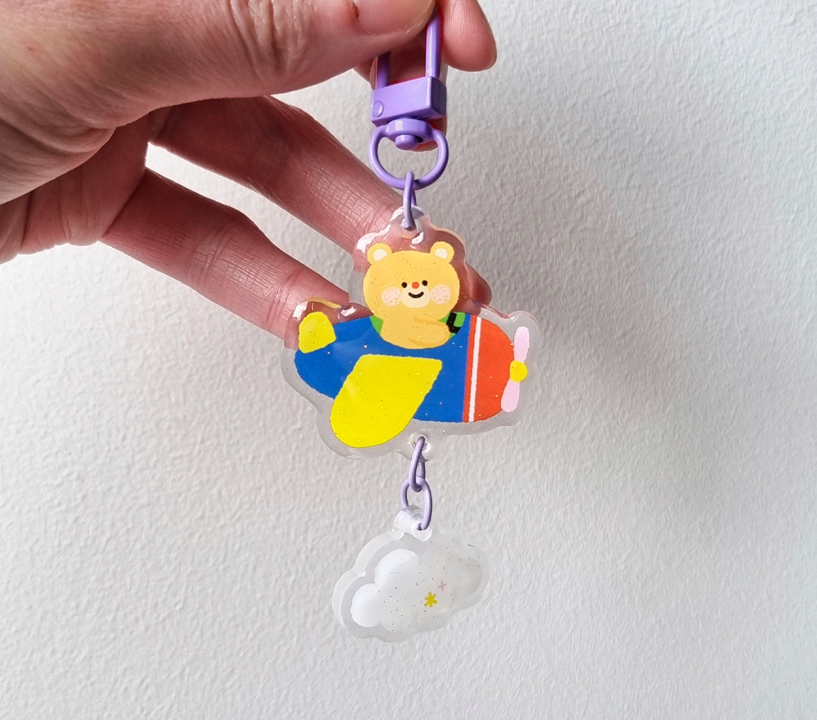 Bear Pilot Acrylic Keychain