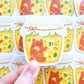 Bear in Honey Jar Glitter Sticker