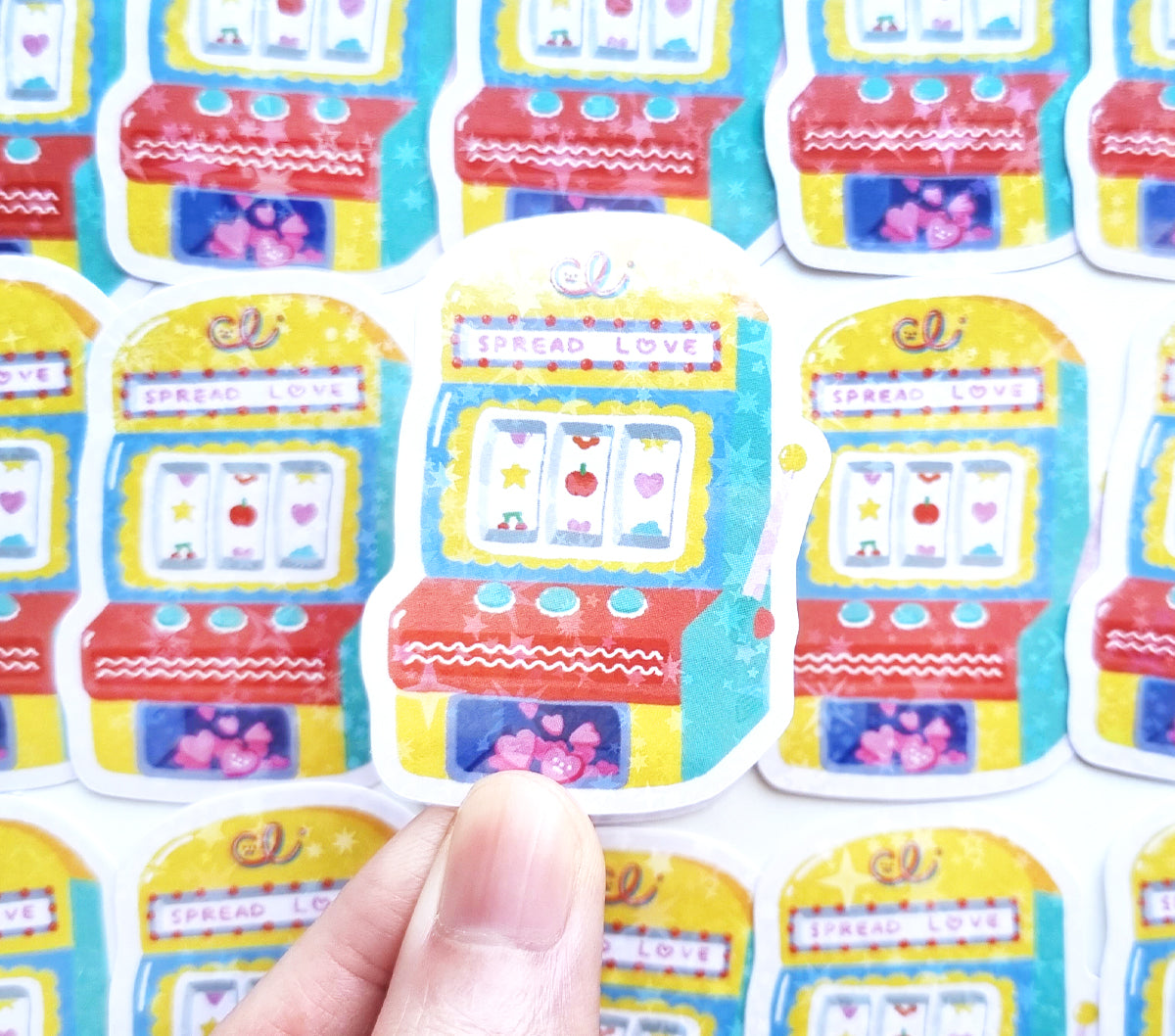 Slot Machine Glitter Sticker