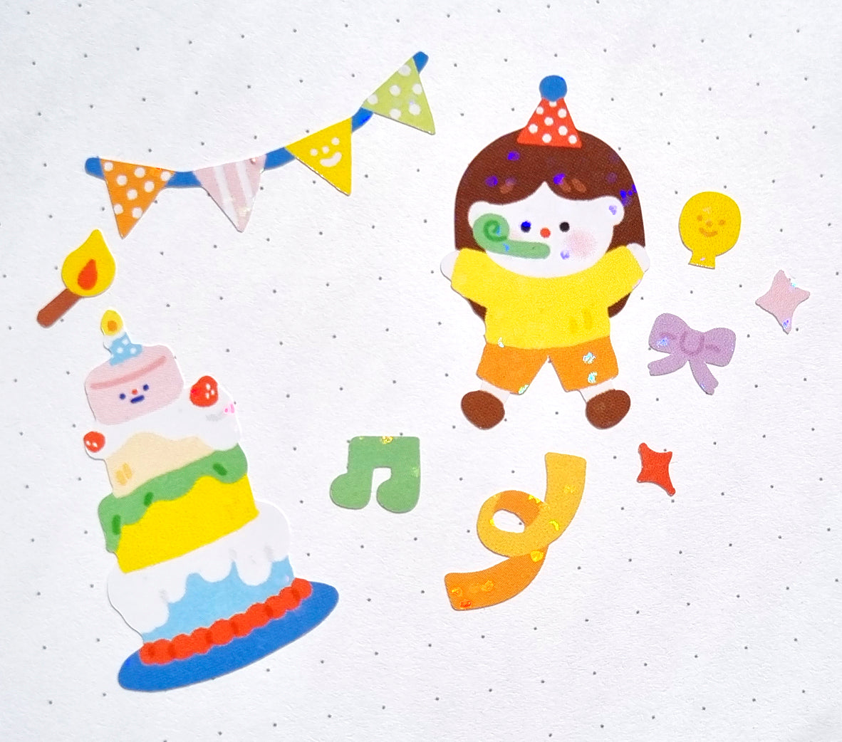 Happy Birthday Glitter Sticker Sheet