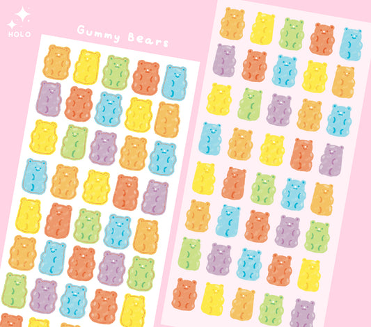 Gummy Bear Glitter Sticker Sheet